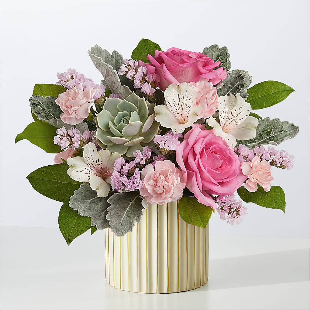 Dusty Rose Bouquet with Ivory Vase – POPPIES & PAISLEY FLORAL, Mulino OR