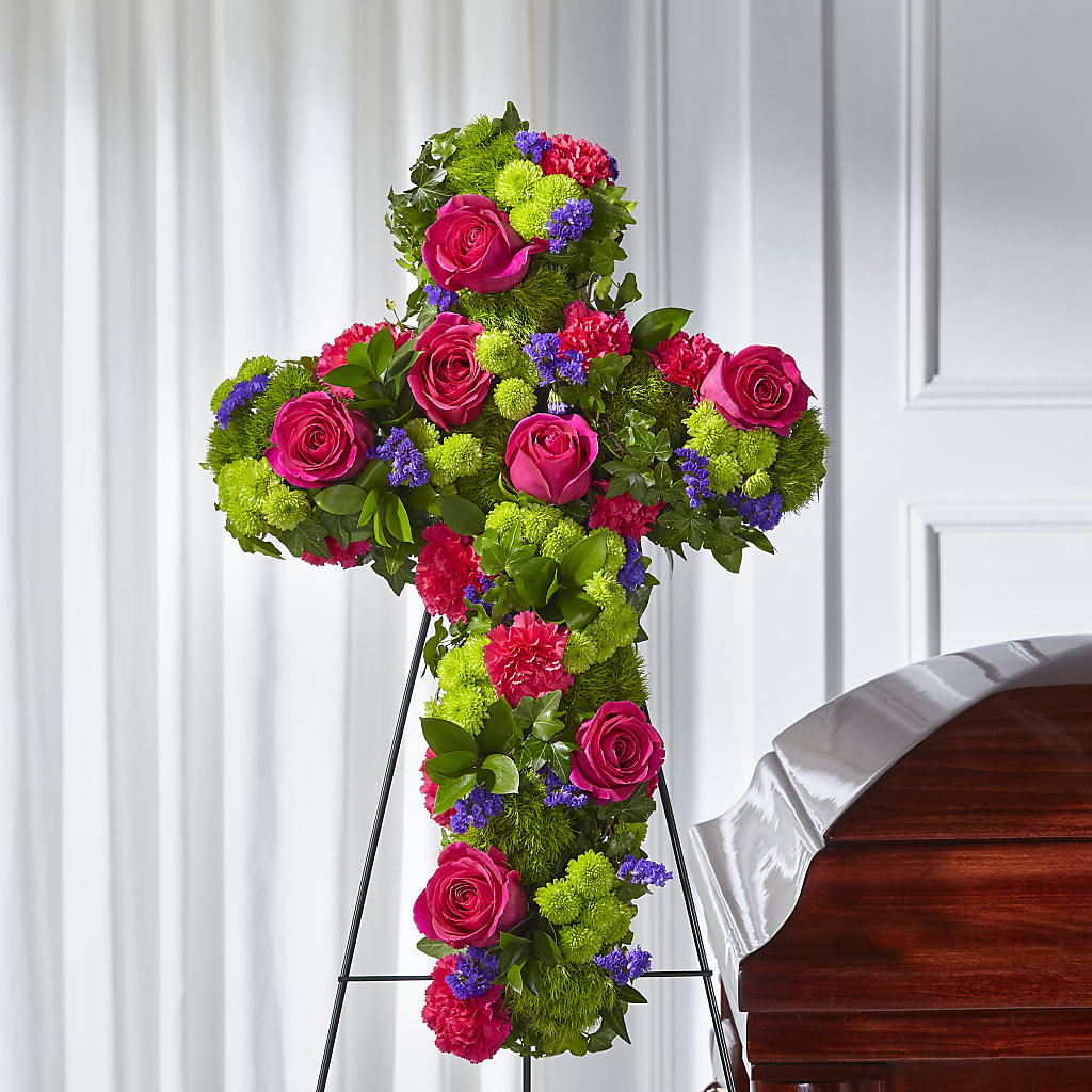 Tribute Rose Floral Cross – POPPIES & PAISLEY FLORAL, Mulino OR