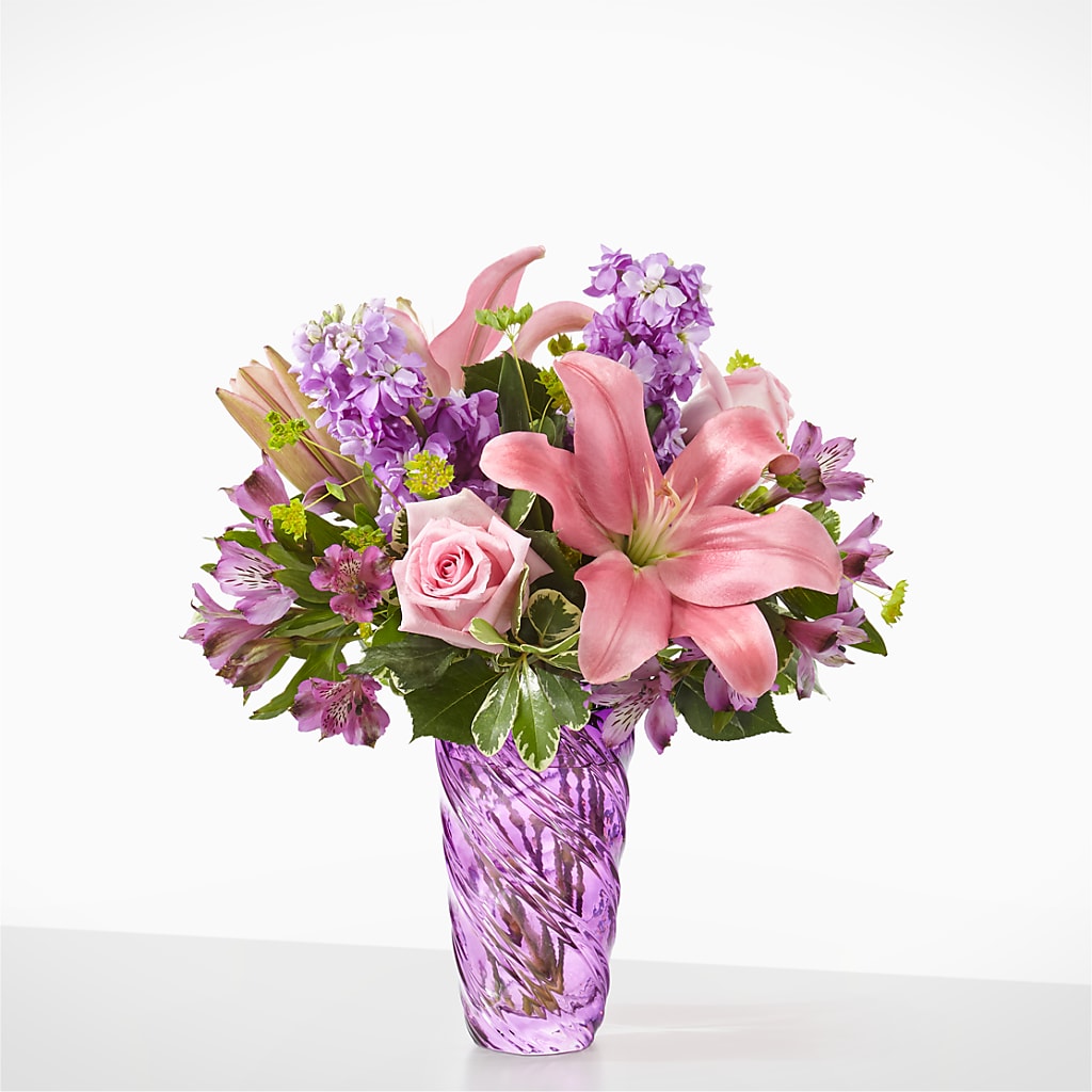 Precious Petals Bouquet with Luxe Swirl Vase – POPPIES & PAISLEY FLORAL, Mulino OR