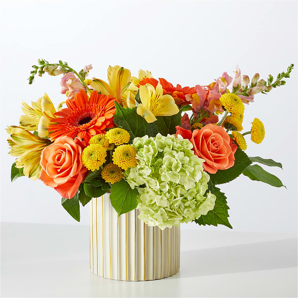 Autumn Sunshine Bouquet with Ivory Vase – POPPIES & PAISLEY FLORAL, Mulino OR