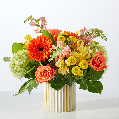 Autumn Sunshine Bouquet with Ivory Vase – POPPIES & PAISLEY FLORAL, Mulino OR