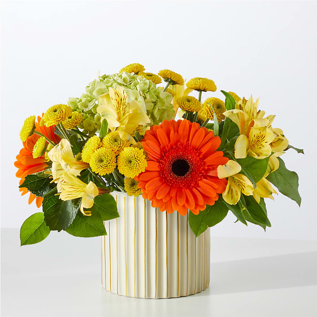Autumn Sunshine Bouquet with Ivory Vase – POPPIES & PAISLEY FLORAL, Mulino OR