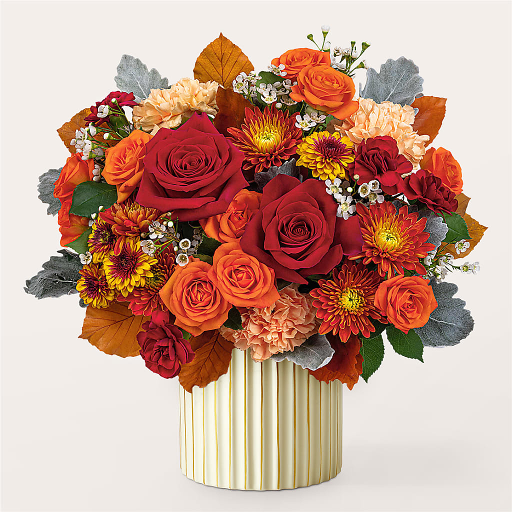 Merlot Bouquet with Ivory Vase – POPPIES & PAISLEY FLORAL, Mulino OR