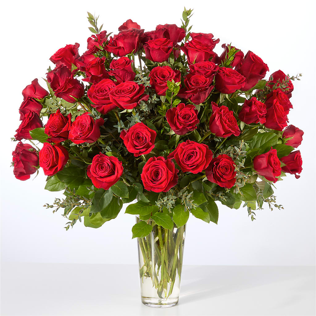 Forever Yours Fifty Stem Red Rose Bouquet – POPPIES & PAISLEY FLORAL, Mulino OR